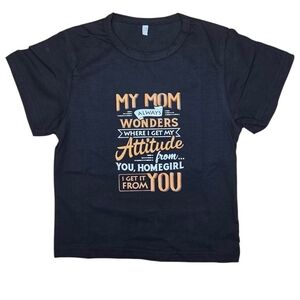 Kids Black Graphic T-Shirt, Size 4/5